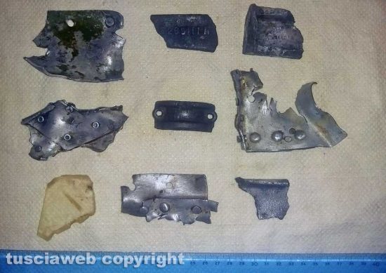 Viterbo - Alcuni resti rinvenuti del B-26 americano