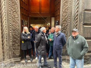 Viterbo - Via Saffi - La mostra sul trasporto della macchina di Santa Rosa