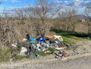 Viterbo - Rifiuti in strada Garinei