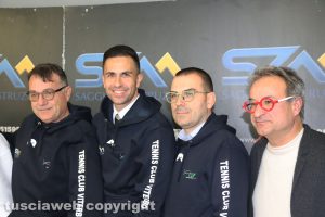 Viterbo - Presentazione della stagione agonistica 2024 del Tennis Club - Da sinistra Paolo Ricci, Fausto Barili, Sergio Saggini, Agostino Tamantini