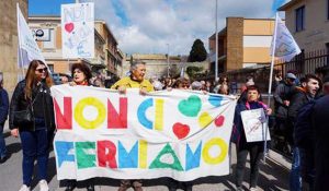 Una manifestazione del comitato “Insieme per l’ospedale di Tarquinia”