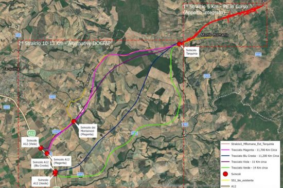 Trasversale - Le quattro ipotesi di tracciato