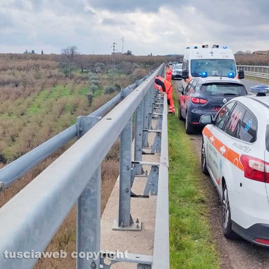 Vignanello - Precipita dal ponte e muore - I soccorsi sul posto