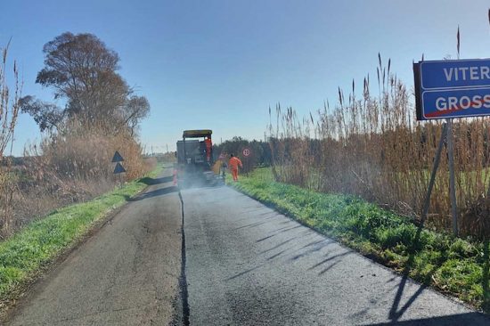 Montalto di Castro - I lavori sulla strada provinciale Pescia Romana