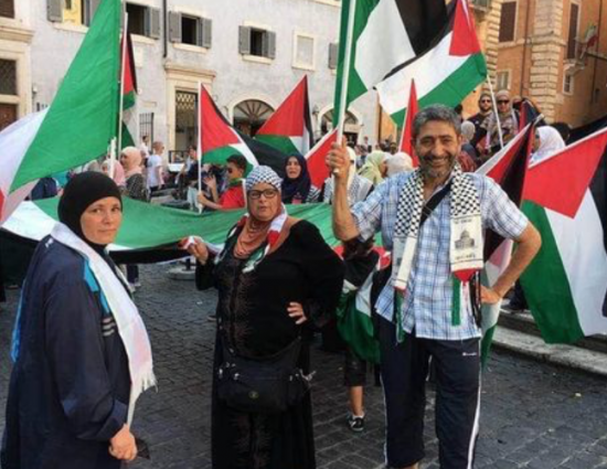 Viterbo - Nabil Al Zeer durante una manifestazione a sostegno della Palestina
