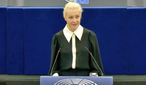 Strasburgo - L'intervento di Yulia Navalnaya al Parlamento europeo