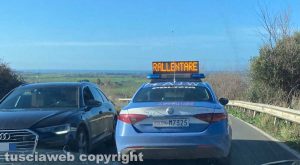 Monte Romano - Incidente sull'Aurelia bis - L'intervento della polizia