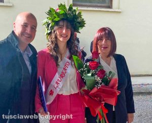 Viterbo - La laureata Alessia Baccello con i genitori