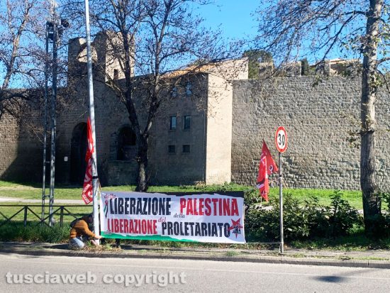 Viterbo - Presidio Pro Palestina davanti al McDonald's di Valle Faul