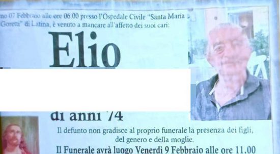 Faleria - Non vuole moglie e figli al suo funerale, le ultime volontà sui manifesti funebri