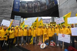 La protesta di Coldiretti a Bruxelles