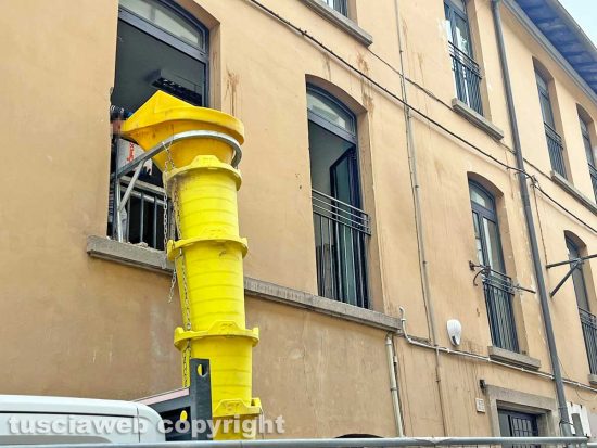 Viterbo - I lavori alla scuola media Tecchi