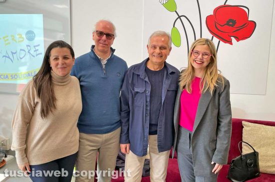 Viterbo - Da sinistra: Chiara Frontini, Paolo Moricoli, Domenico Aruzzolo e Maria Chiara Gadda