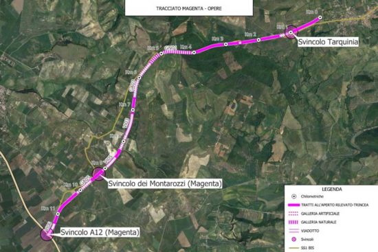 Trasversale - L'ipotesi di tracciato magenta