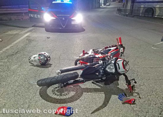 Montefiascone - Scontro auto-moto sulla Umbro Casentinese