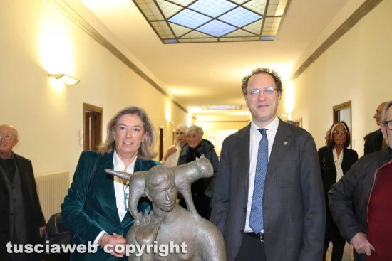 Viterbo - Monica Paternesi e Stefano Ubertini all'inaugurazione della mostra di Alessio Paternesi all'Unitus