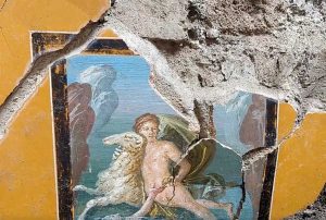 Pompei - Affiorato un nuovo affresco raffigurante Frisso ed Elle
