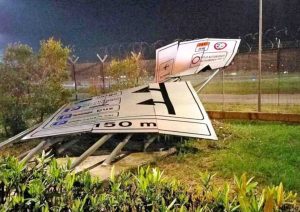 Trapani - Tromba d'aria sull'aeroporto