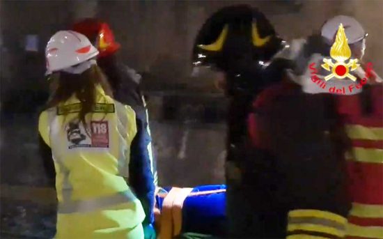 Esercitazione vigili del fuoco presso galleria Castiglione lungo direttissima Firenze-Roma