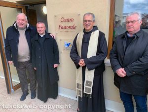 Viterbo - L'inaugurazione della Casa per i giovani - Piero Camilli, Don Emanuele Germani, Frate Massimo Fusarelli e Francesco Ciarlanti