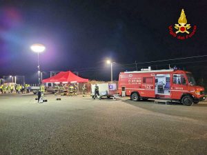 Orte - L'esercitazione dei vigili del fuoco