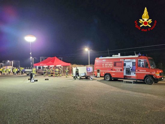Orte - L'esercitazione dei vigili del fuoco