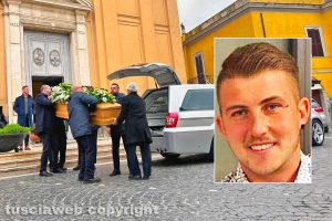 Montalto di Castro - I funerali di Gheorghe Rusu - Nel riquadro: Gheorghe Rusu