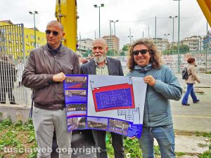 Civitavecchia - Iacomelli, Tedesco e Perello inaugurano il cantiere del palasport