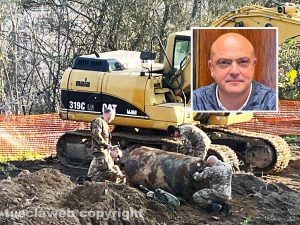 Viterbo - La bomba in via De Gasperi - Nel riquadro Giancarlo Martinengo
