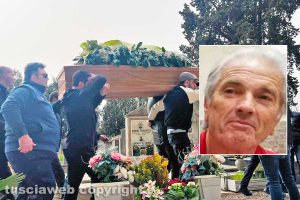 Montalto di Castro - I funerali di Roberto D'Ascenzi - Nel riquadro: Roberto D'Ascenzi