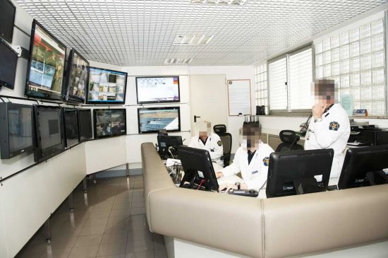 La centrale operativa dell'istituto di vigilanza privata