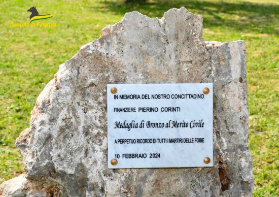 Castiglione in Teverina - Guardia di finanza - La cerimonia di intitolazione di una stele al militare Pierino Corinti