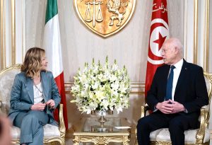 Giorgia Meloni incontra il presidente tunisino Kais Saied