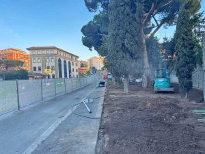 Viterbo - Cantiere lavori al giardinetto di Porta san Marco