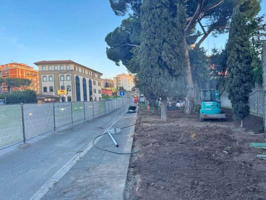 Viterbo - Cantiere lavori al giardinetto di Porta san Marco