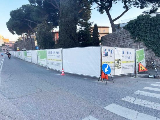 Viterbo - Cantiere lavori al giardinetto di Porta san Marco