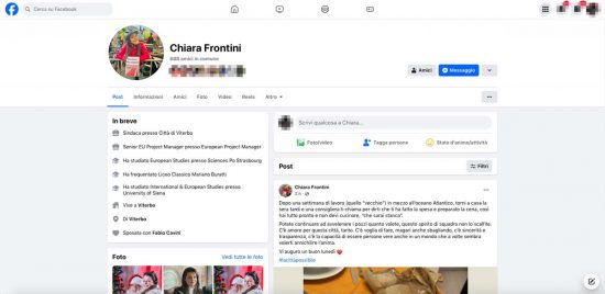 Il post della sindaca Chiara Frontini
