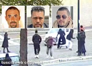 Maxirissa al Sacrario - nei riquadri da sinistra Alessio Denocenti, Hosseini Mohammad, Paolo Trabalzi