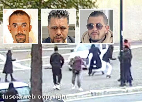 Maxirissa al Sacrario - nei riquadri da sinistra Alessio Denocenti, Hosseini Mohammad, Paolo Trabalzi