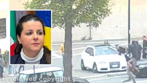 Viterbo - La maxirissa al Sacrario - Nel riquadro Chiara Frontini