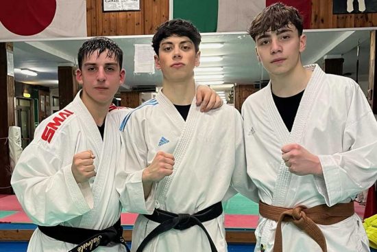 Sport - Arti marziali - Asd Politini - Da sinistra: Gabriele Politini, Andrea Leoni e Gabriele Fumoso