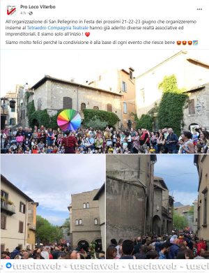 Post Facebook della pro loco su San Pellegrino in festa