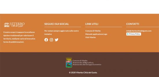La homepage del sito Viterbo città del gusto