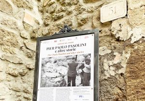 Soriano nel Cimino - Uno dei trenta pannelli sui luoghi del cinema della Tuscia - Frazione di Chia