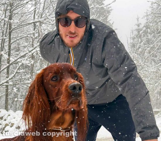 Il cane Eden e il padrone Mattia Canfora in viaggio verso Zagabria