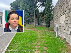 Viterbo - Il parco Melvin Jones - Nel riquadro la sindaca Chiara Frontini