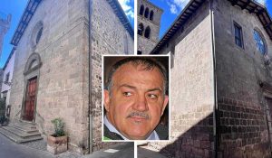 Da sinistra: le chiese della SS Trinità e Santa Maria assunta in cielo - Nel riquadro: Ruggero Grassotti