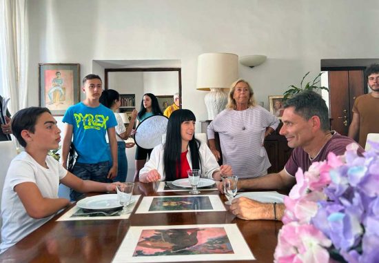 Gli allievi durante le riprese