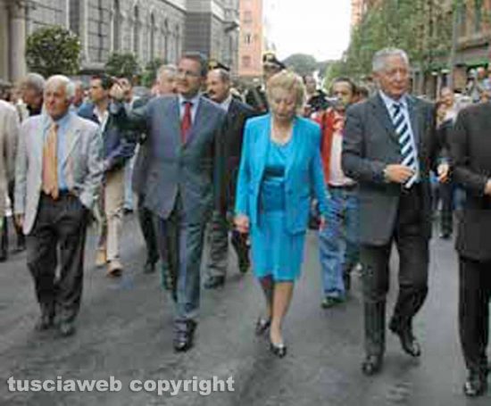 Viterbo - Inaugurazione di via Marconi con Gabbianelli, Elettra Marconi e Fracassini