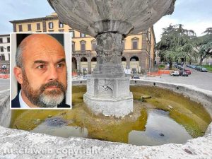 Viterbo - La fontana di piazza della Rocca - Nel riquadro Stefano Floris